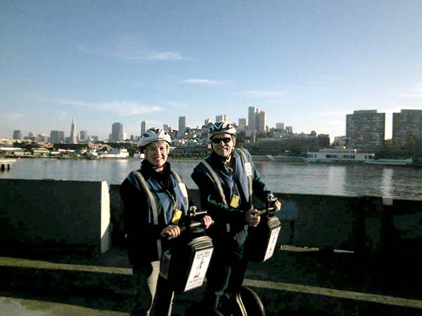 At the pier with San Francisco in the background